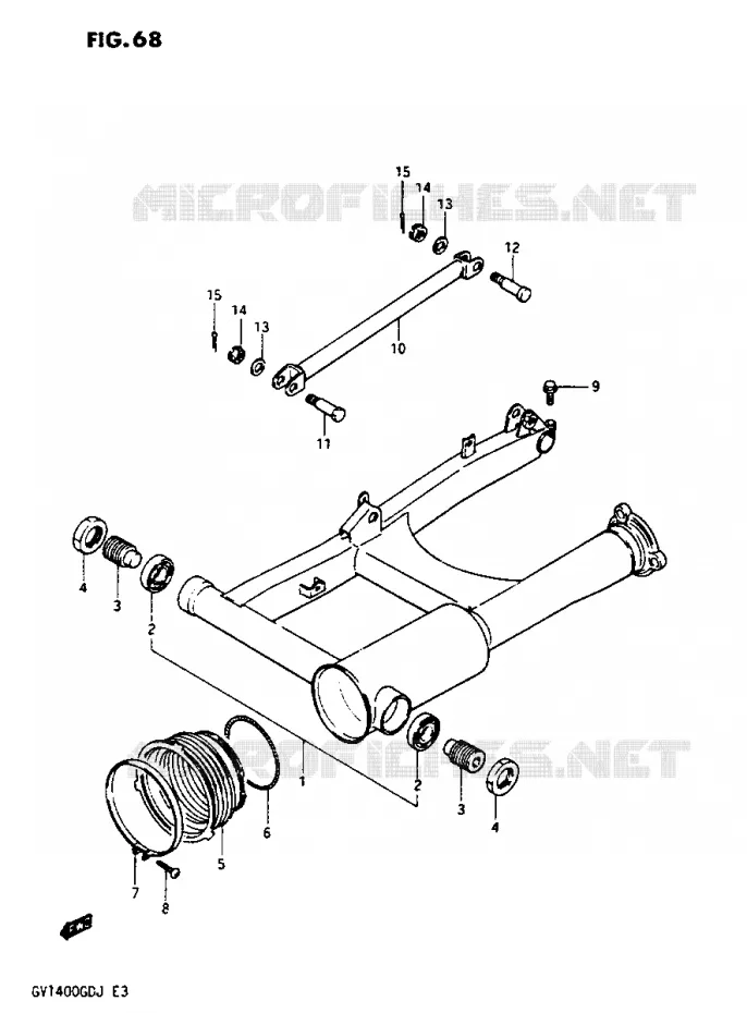 BRAS OSCILLANT ARRIERE Suzuki MOTO 1400 CAVALCADE 1986  GV1400GDG(G/H/J)