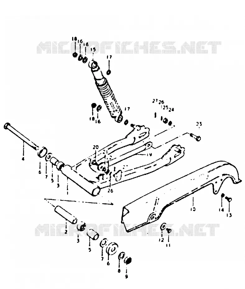 BRAS OSCILLANT ARRIERE Suzuki MOTO 250 GT 1992  GT250EN(N/X)
