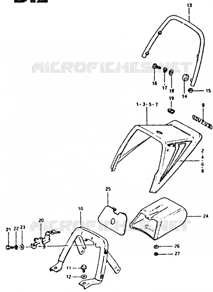 CARENAGE ARRIERE - CAPOT DE SELLE (GSX400EX) Suzuki MOTO 400 GSX 1996  GSX400ST(T/X)