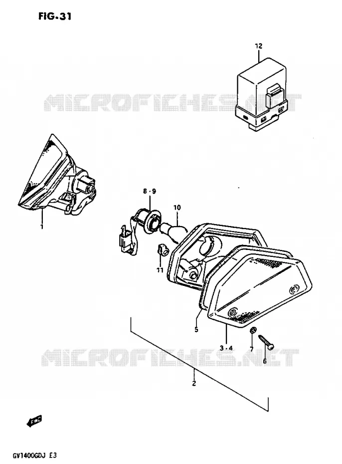 CLIGNOTANTS AVANT Suzuki MOTO 1400 CAVALCADE 1986  GV1400GCG(G/H/J)