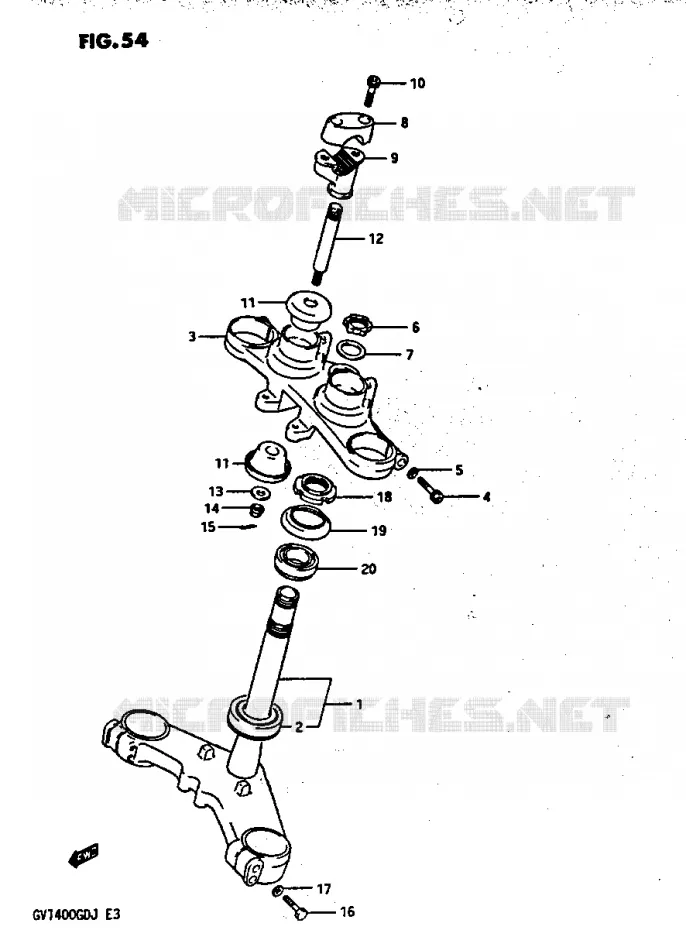 COLONNE DE DIRECTION Suzuki MOTO 1400 CAVALCADE 1986  GV1400GTG(G/H/J)