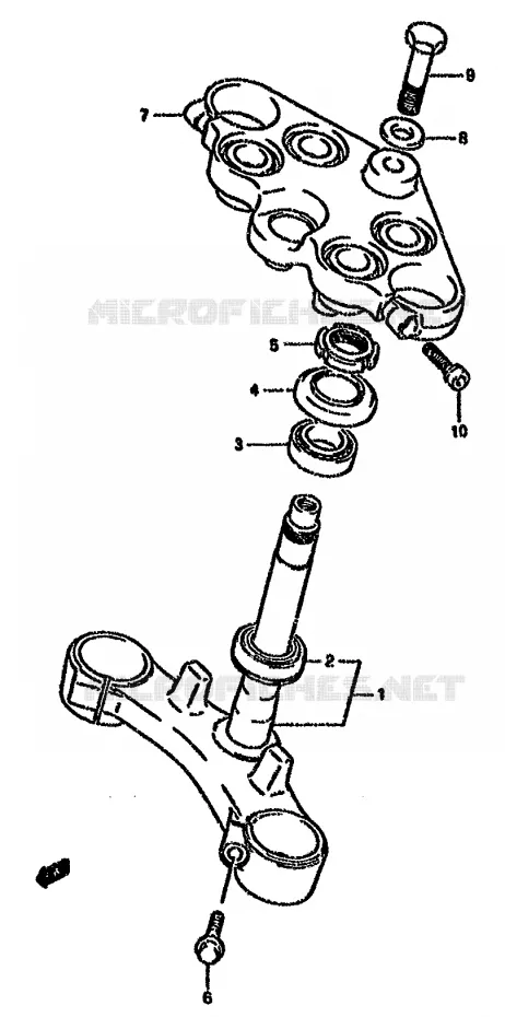 COLONNE DE DIRECTION Suzuki MOTO 750 GSX-F 1990  GSX750FSKL(K-T)