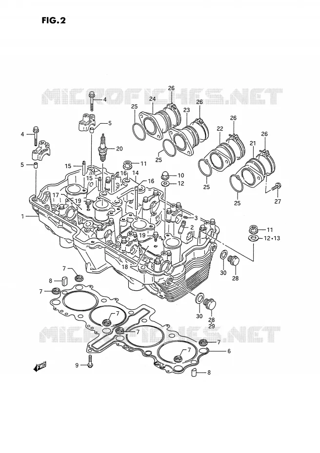 CULASSE Suzuki MOTO 1100 GSX-F 1989  GSX1100FK(E2)
