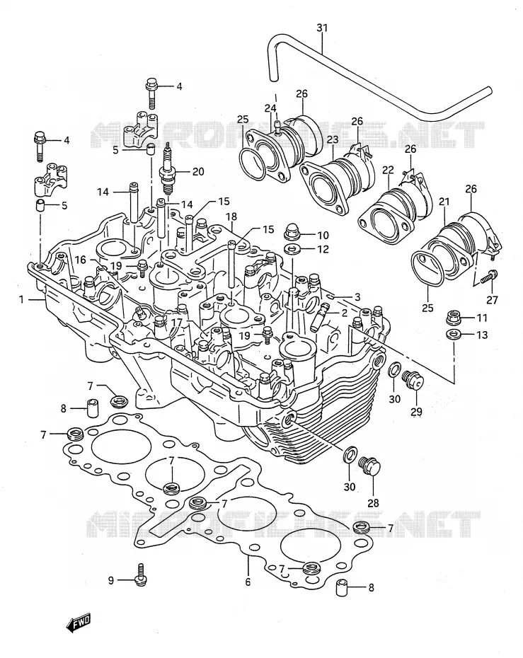 CULASSE Suzuki MOTO 750 GSX-R 1991  GSX-R750M(E28)