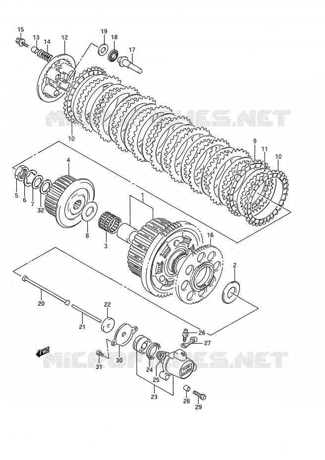 EMBRAYAGE Suzuki MOTO 1100 GSX-F 1992  GSX1100FN(E28)