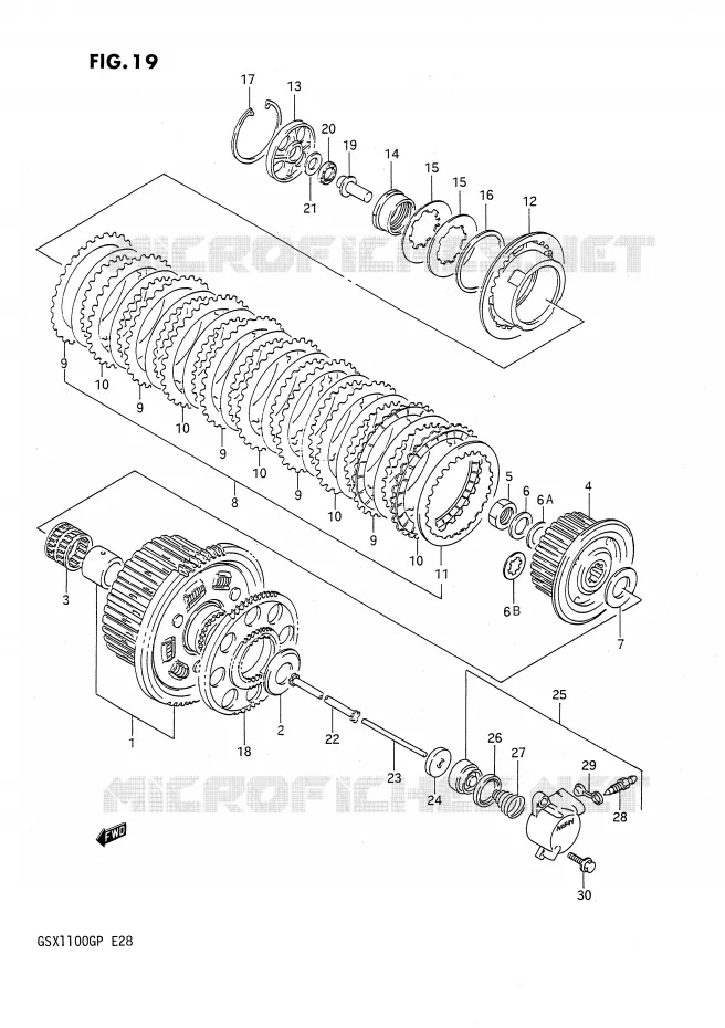 EMBRAYAGE Suzuki MOTO 1100 GSX-G 1992  GSX1100GN(E28)