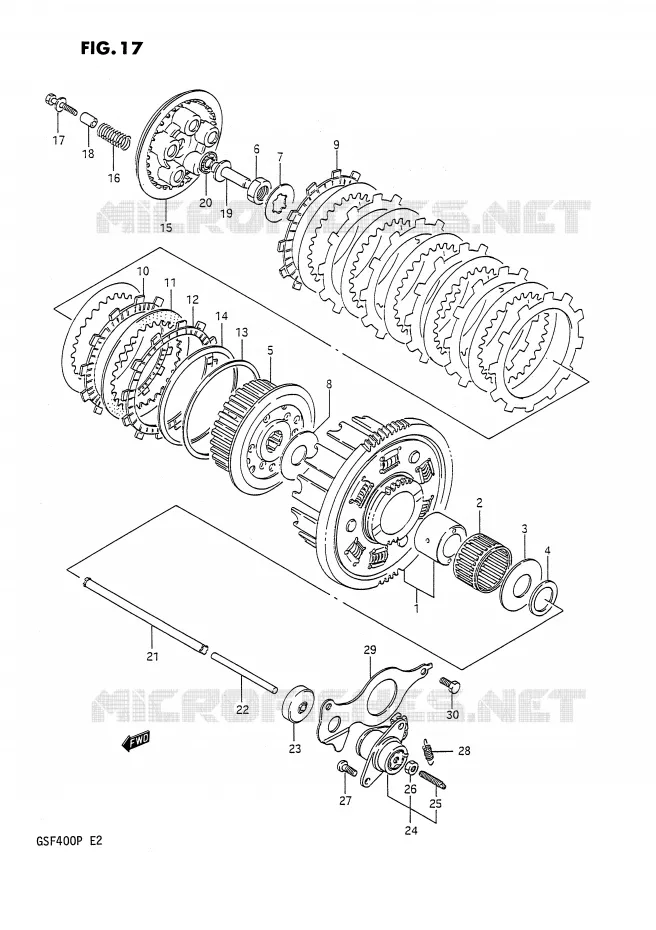EMBRAYAGE Suzuki MOTO 400 BANDIT 1991  GSF400M(E2)