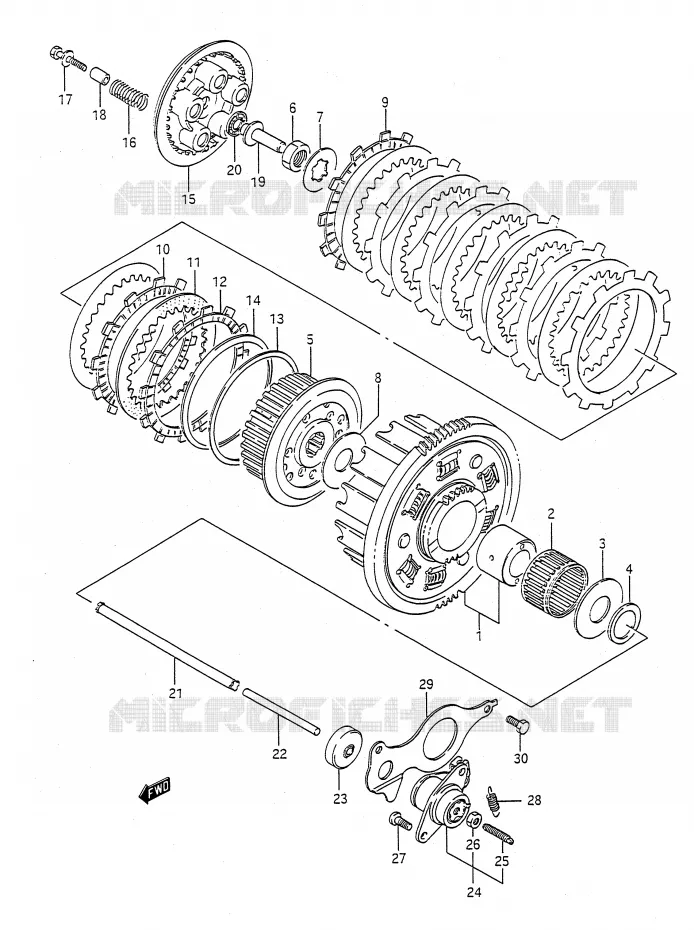 EMBRAYAGE Suzuki MOTO 400 BANDIT-N 1991  GSF400M(E28)