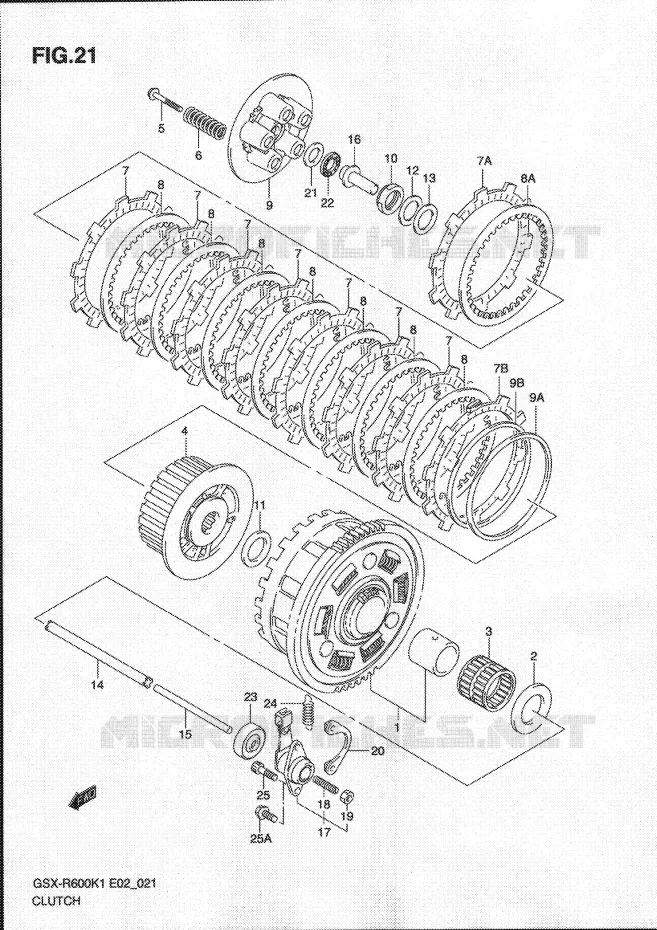 EMBRAYAGE Suzuki MOTO 600 GSX-R 2002  GSX-R600K2(E2)