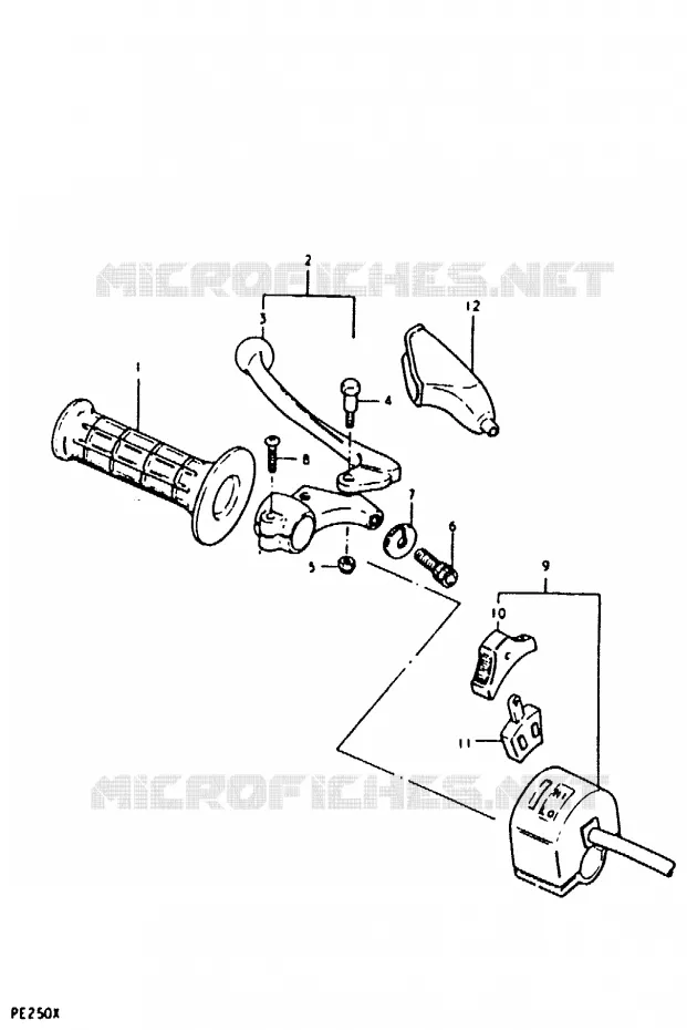 ENSEMBLE LEVIER - COMMODO GAUCHE (PE250T) Suzuki MOTO 250 PE 1980  PE250T(T/X)