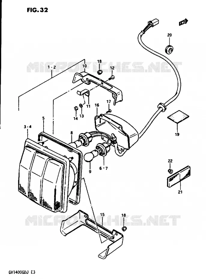 FEU ARRIERE Suzuki MOTO 1400 CAVALCADE 1986  GV1400GTG(G/H/J)