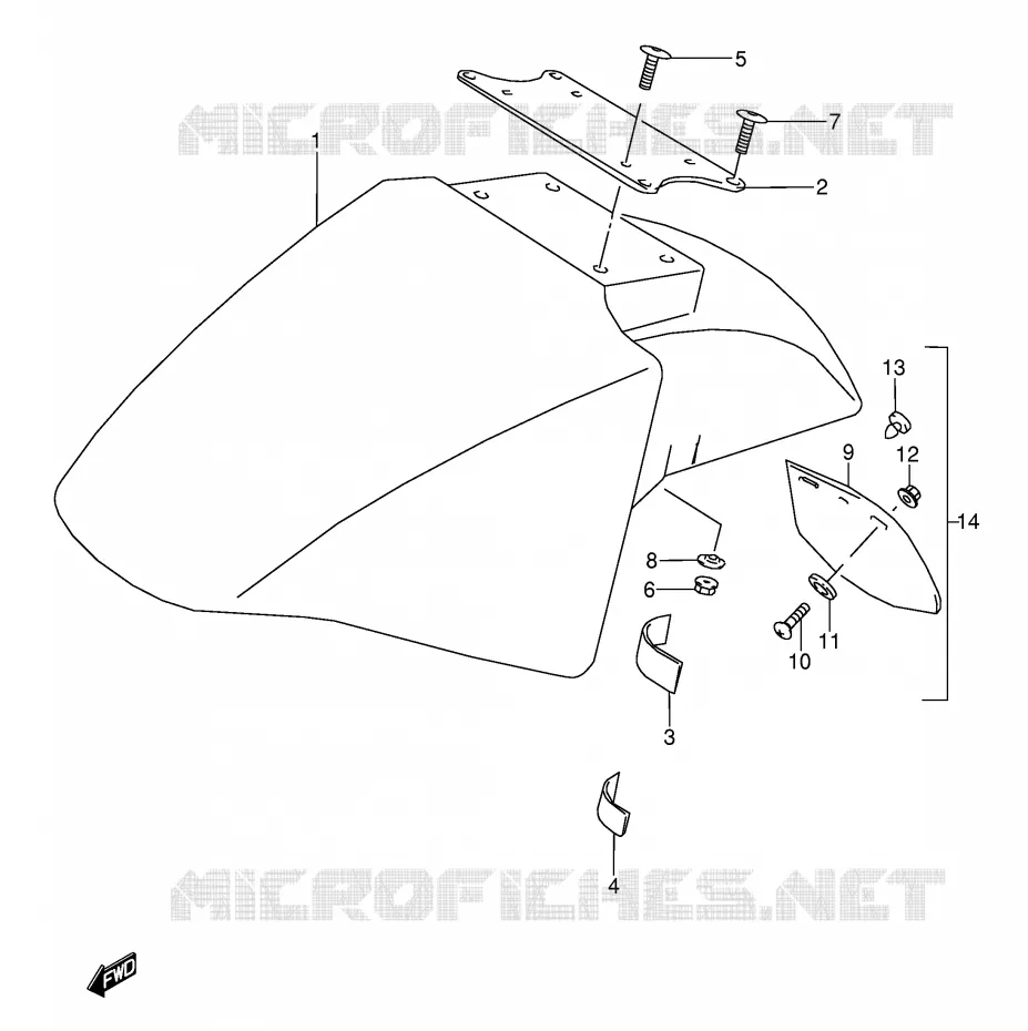 GARDE BOUE AVANT (MODELE J/K/L/M/N/P/R) Suzuki MOTO 600 GSX-F 1995  GSX600FS(E2)
