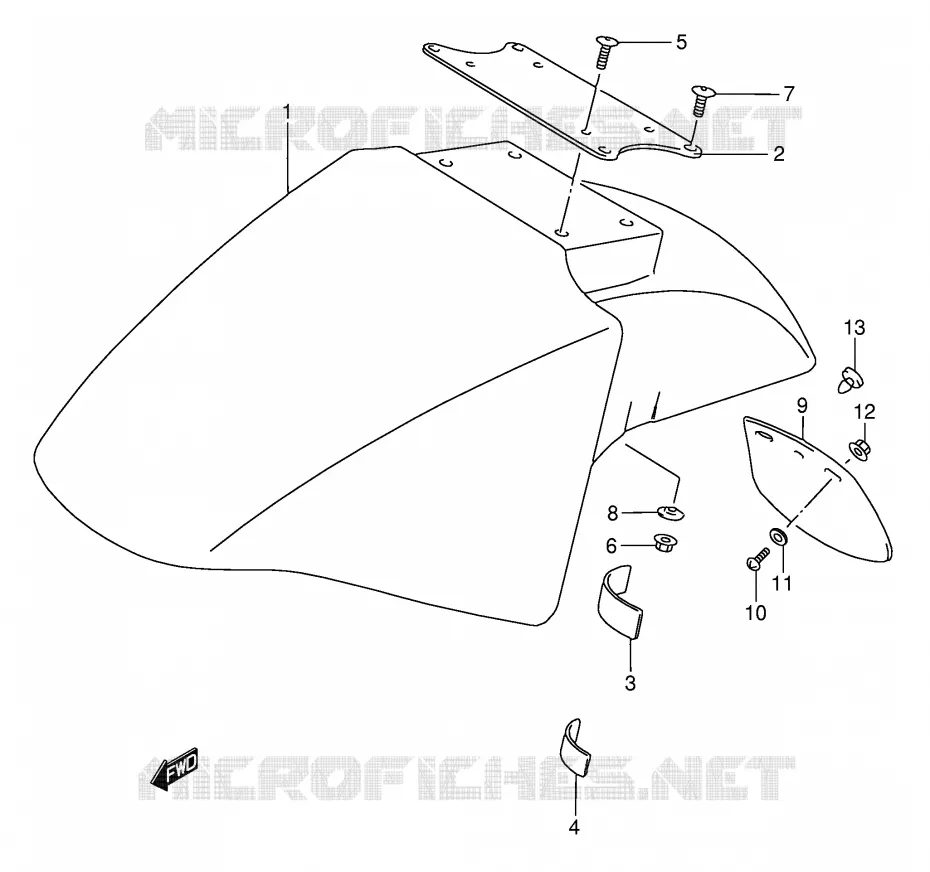 GARDE BOUE AVANT (MODELE K/L/M/N/P/R) Suzuki MOTO 750 GSX-F 1993  GSX750FP(E2)