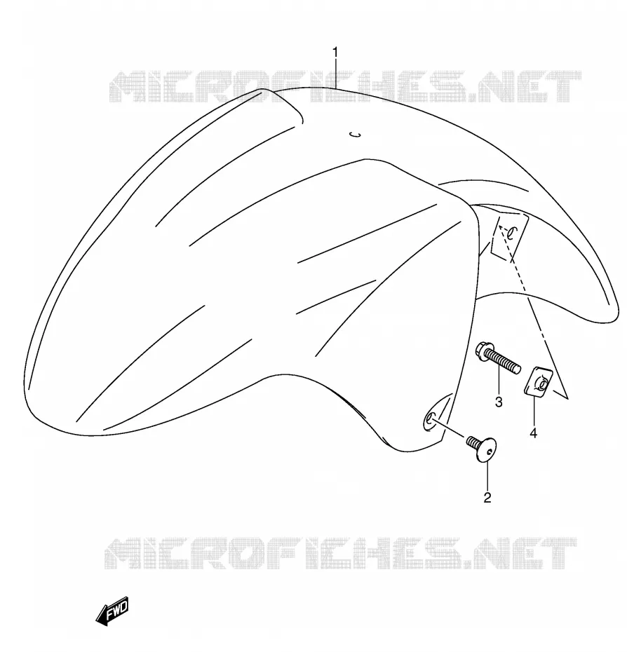 GARDE BOUE AVANT (MODELE K3) Suzuki MOTO 600 GSX-F 2000  GSX600FUY(E2)