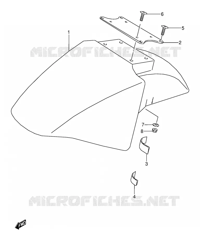 GARDE BOUE AVANT (MODELE S/T) Suzuki MOTO 600 GSX-F 1989  GSX600FU2K(E2)