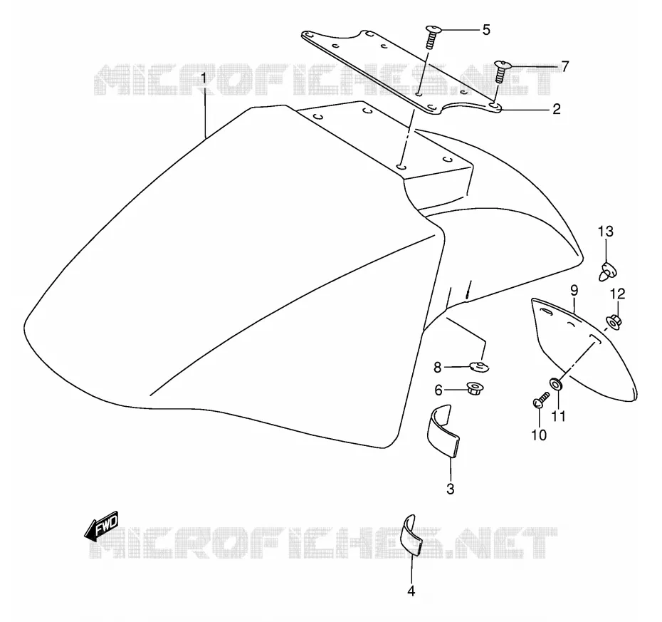 GARDE BOUE AVANT (MODELE S/T) Suzuki MOTO 750 GSX-F 1993  GSX750FP(E2)