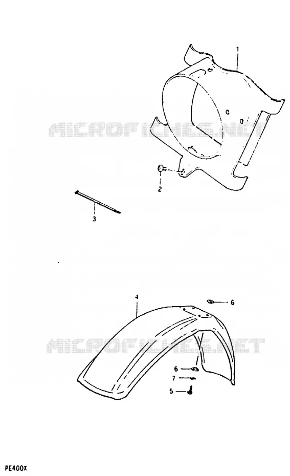 GARDE BOUE AVANT Suzuki MOTO 400 PE 1996  PE400T(T/X)