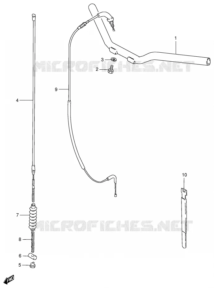 GUIDON - CABLES Suzuki MOTO 50 JR 1999  JR50X(P3/P28)