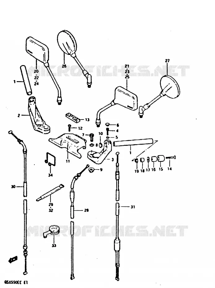 GUIDON (GSX550ESD/ESE/EFE) Suzuki MOTO 550 GSX-E 1984  GSX550EE(E1)