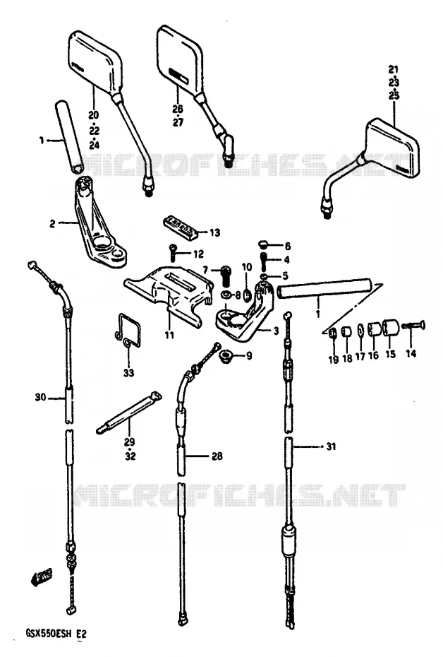 GUIDON (GSX550ESF/EFF/ESG/EFG/ESH/EFH) Suzuki MOTO 550 GSX-E 1985  GSX550EF(F/G/H)