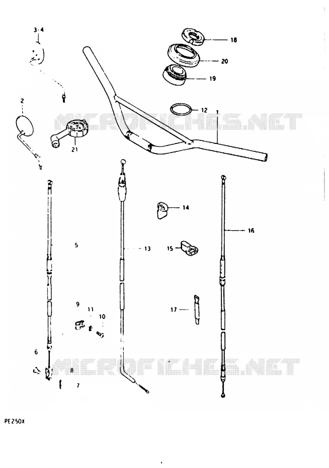 GUIDON Suzuki MOTO 250 PE 1981  PE250X(T/X)