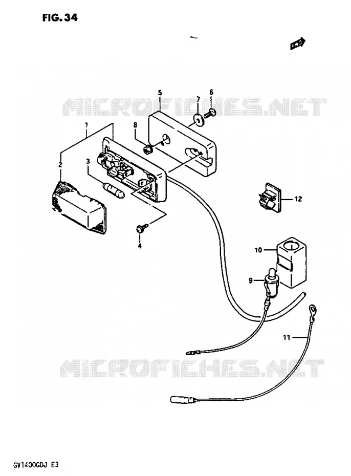 LAMPE DE COFFRE Suzuki MOTO 1400 CAVALCADE 1987  GV1400GTH(G/H/J)