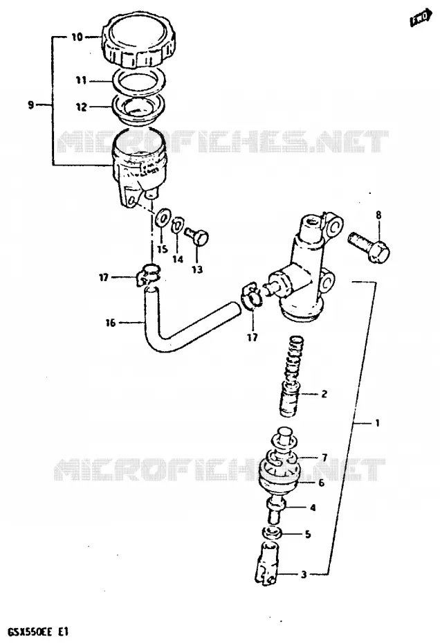 MAITRE CYLINDRE ARRIERE Suzuki MOTO 550 GSX-E 1983  GSX550ESD(E1)