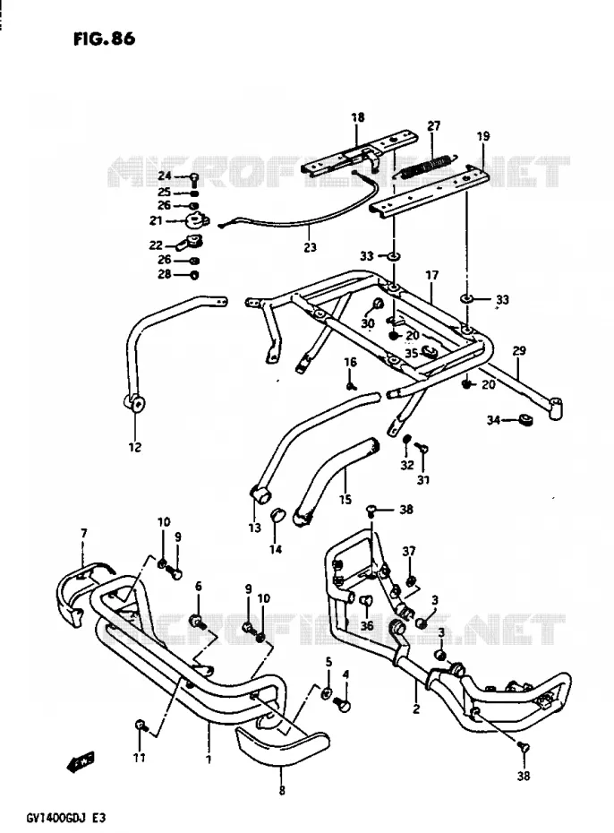 PARE-CHOC NO.2 Suzuki MOTO 1400 CAVALCADE 1987  GV1400GDH(G/H/J)