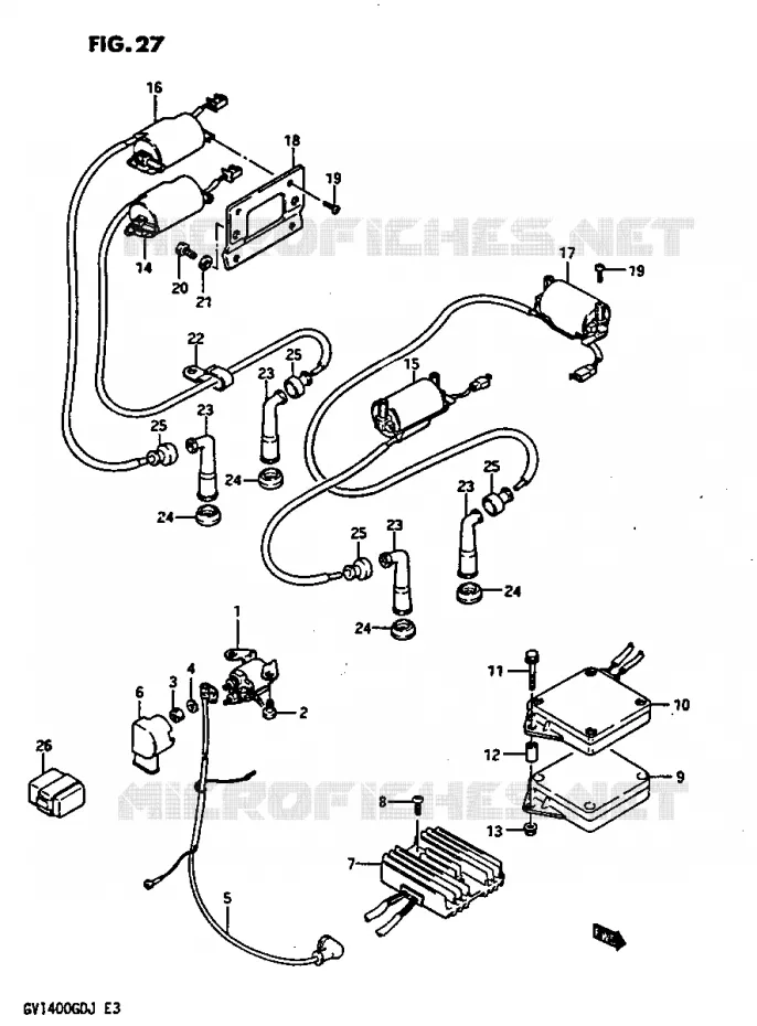 PARTIE ELECTRIQUE Suzuki MOTO 1400 CAVALCADE 1987  GV1400GDH(G/H/J)