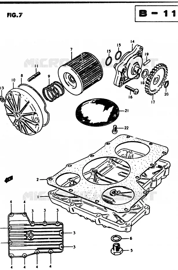 POMPE A HUILE - FILTRE A HUILE Suzuki MOTO 850 GS 1983  GS850GD(E1)