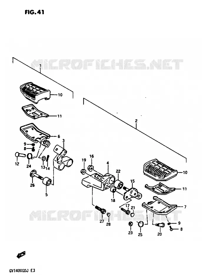 REPOSE PIED AVANT Suzuki MOTO 1400 CAVALCADE 1986  GV1400GDG(G/H/J)
