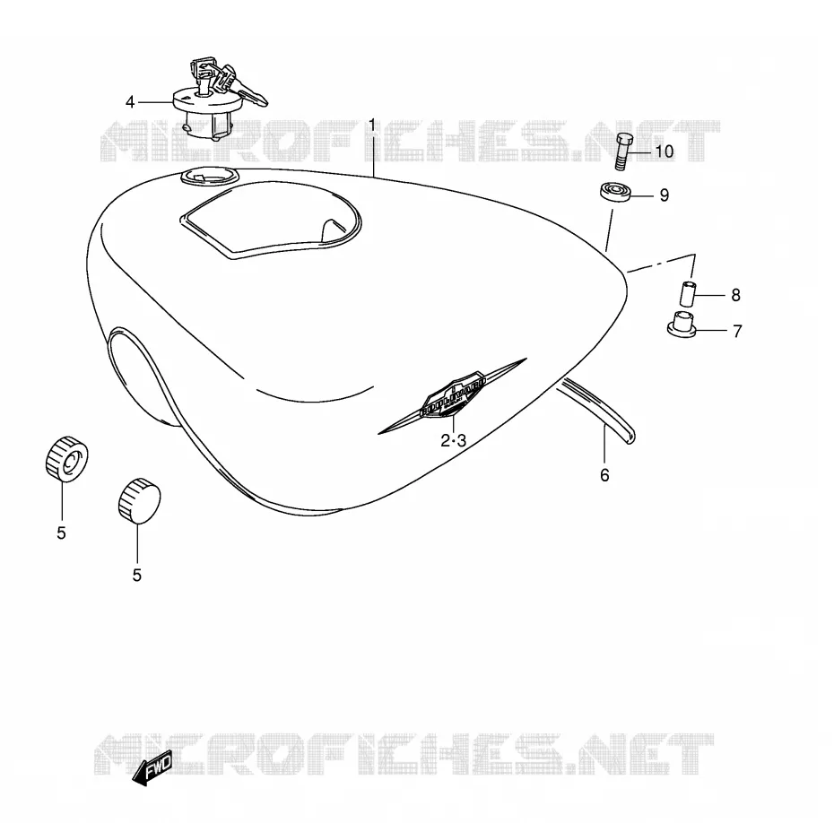 RESERVOIR D'ESSENCE (MODEL K5/K6/K7/K8) Suzuki MOTO 650 BOULEVARD 2006  LS650K6(E3/E28)