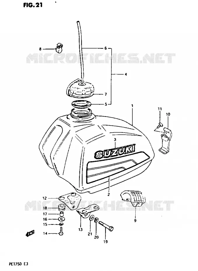 RESERVOIR D'ESSENCE MODELE D Suzuki MOTO 175 PE 1982  PE175Z(Z/D)