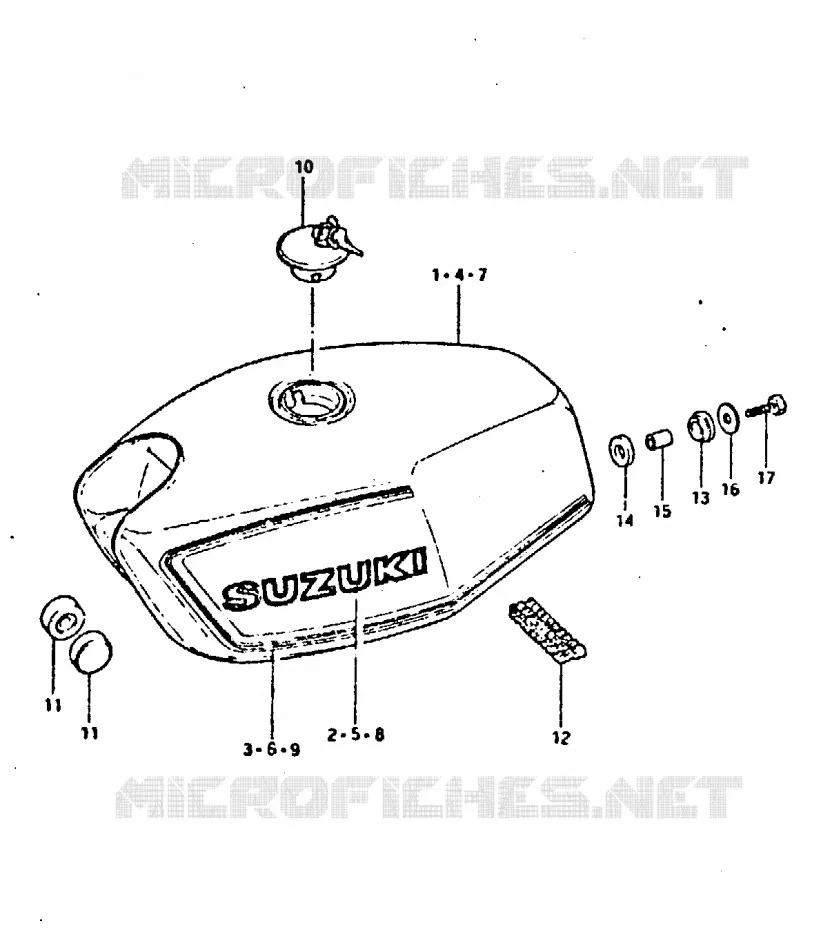 RESERVOIR D'ESSENCE (MODELE X) Suzuki MOTO 250 GT 1999  GT250EX(N/X)