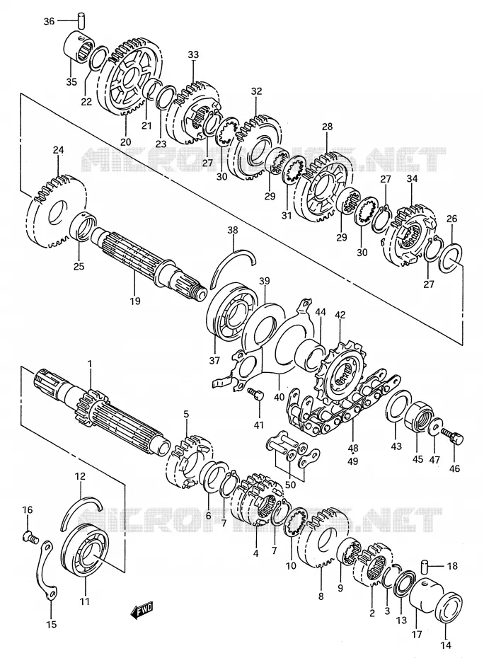 TRANSMISSION Suzuki MOTO 750 GSX-R 1993  GSX-R750WP(E28)