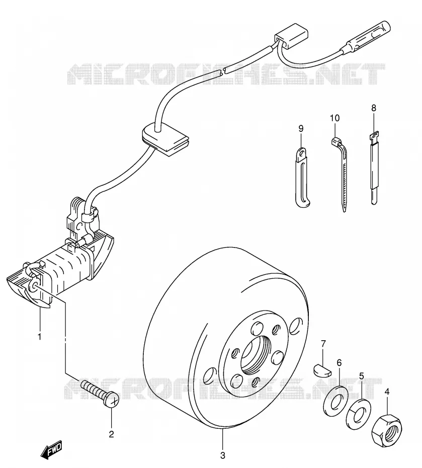 ALLUMAGE ROTOR - STATOR (MODELE K4) Suzuki MOTO 50 JR 2002  JR50K2(P3/P28)