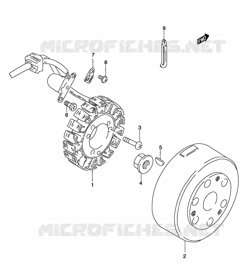ALLUMAGE ROTOR - STATOR Suzuki MOTO 250 MARAUDER 2002  GZ250K2(P19)