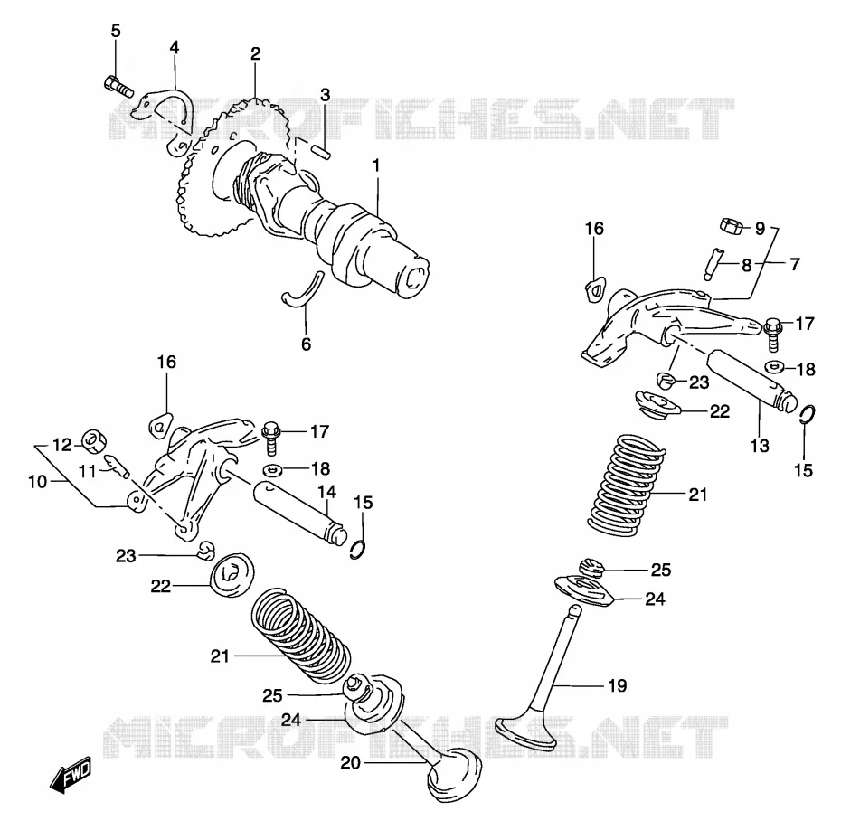 ARBRE A CAMES - SOUPAPES Suzuki MOTO 250 MARAUDER 2003  GZ250K3(P3)
