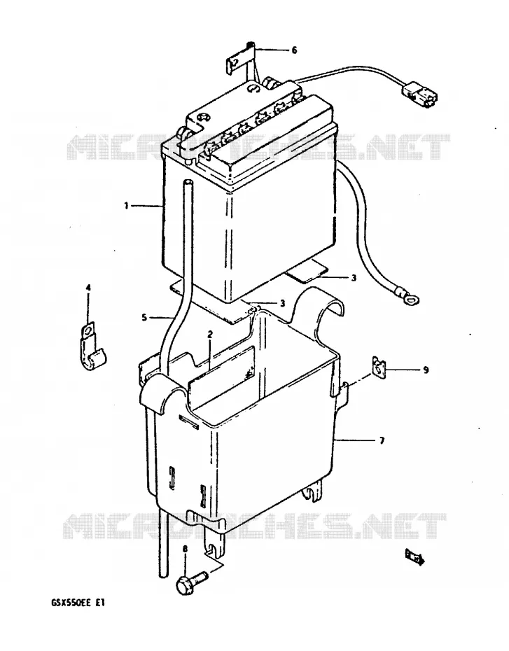 BATTERIE Suzuki MOTO 550 GSX-E 1983  GSX550ESD(E1)