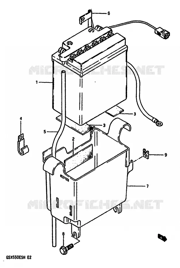 BATTERIE Suzuki MOTO 550 GSX-E 1987  GSX550EUH(F/G/H)
