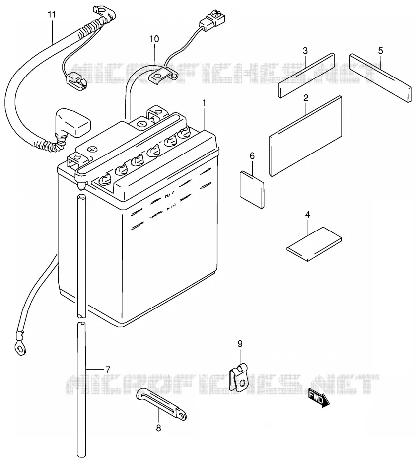 BATTERIE Suzuki MOTO 650 BOULEVARD 2002  LS650PK2(E3/E28)