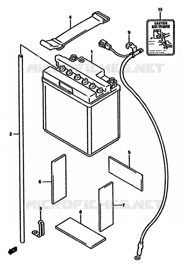 BATTERIE Suzuki MOTO 750 GSX-F 1991  GSX750FM(K-T)