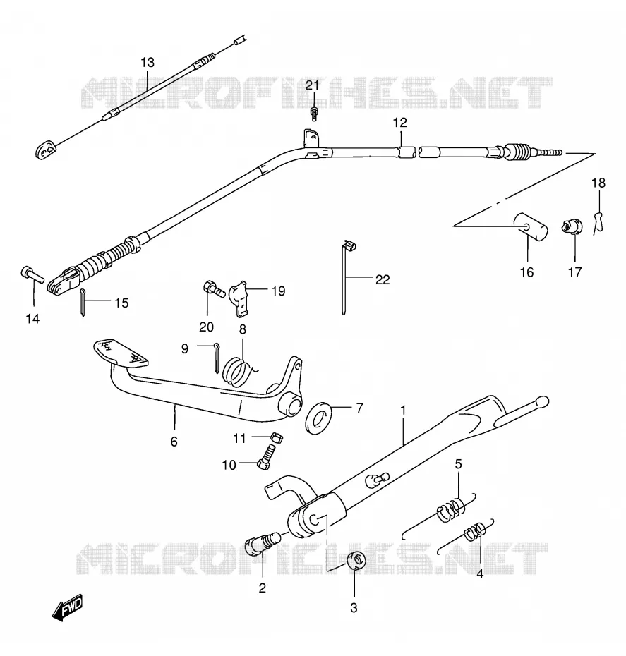 BEQUILLE - PEDALE DE FREIN ARRIERE Suzuki MOTO 250 MARAUDER 2000  GZ250Y(E1)