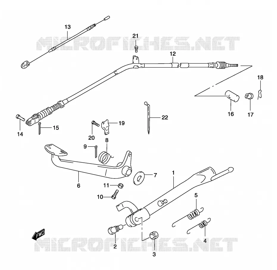 BEQUILLE - PEDALE DE FREIN ARRIERE Suzuki MOTO 250 MARAUDER 2002  GZ250K2(P19)
