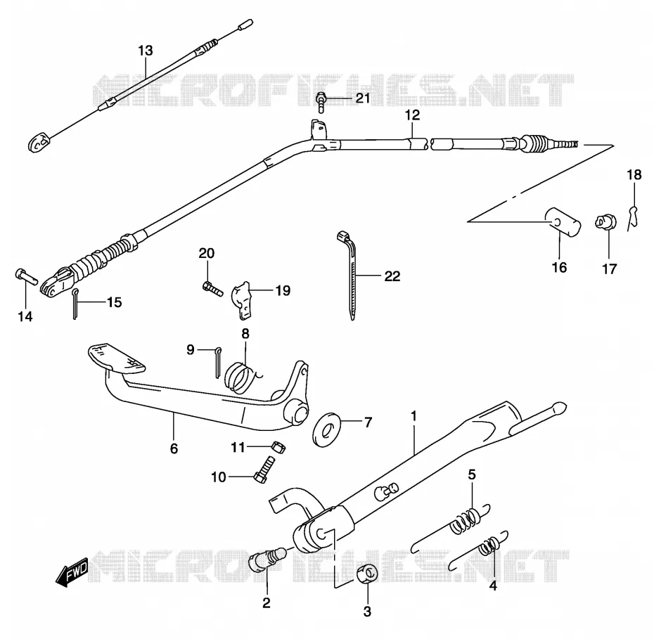 BEQUILLE - PEDALE DE FREIN ARRIERE Suzuki MOTO 250 MARAUDER 2003  GZ250K3(P3)