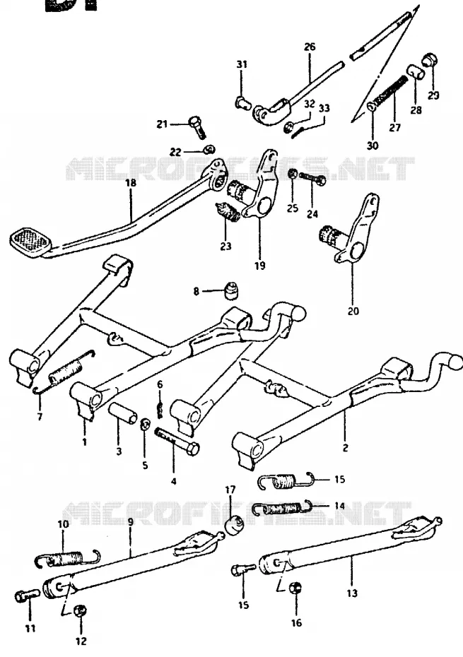 BEQUILLE - PEDALE DE FREIN ARRIERE Suzuki MOTO 400 GSX 1996  GSX400ET(T/X)