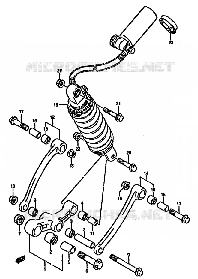BIELLETTE DE SUSPENSION ARRIERE (VOIR NOTE) Suzuki MOTO 750 GSX-F 1995  GSX750FS(K-T)