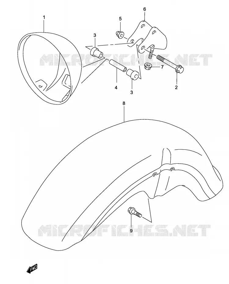 BOL DE PHARE (MODELE K2) Suzuki MOTO 250 MARAUDER 2002  GZ250K2(P19)
