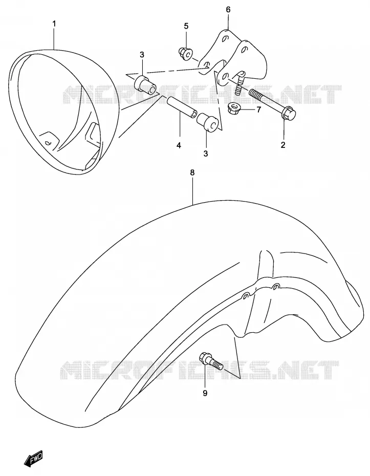 BOL DE PHARE Suzuki MOTO 250 MARAUDER 2002  GZ250K2(P34)