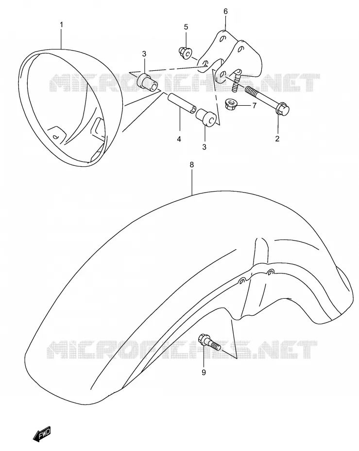BOL DE PHARE Suzuki MOTO 250 MARAUDER 2004  GZ250K4(P3)